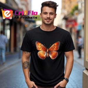 Tricou Fluture portocaliu cu negru stil monarch realist Copii | Dama | Barbat Barbat - Img 18