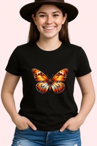 Tricou Fluture portocaliu intens in zbor design vibrant Copii | Dama | Barbat Barbat - Img 7