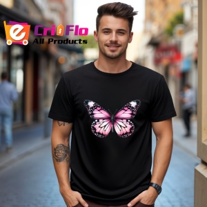 Tricou Fluture roz cu aripi deschise nuante feminine delicate Copii | Dama | Barbat Barbat - Img 17
