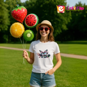 Tricou Fluture roz pe frunze de toamna grafica eleganta Copii | Dama | Barbat Barbat - Img 11