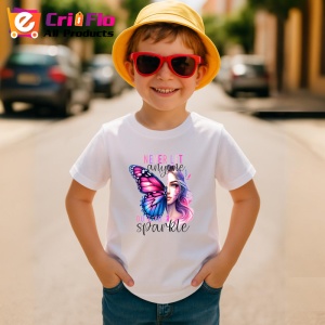 Tricou Fluture si femeie pastel mesaj motivational never let anyone dull your sparkle Copii | Dama | Barbat Barbat - Img 13
