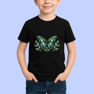 Tricou Fluture verde pe ramuri cu frunze design natural Copii | Dama | Barbat Barbat - Img 6
