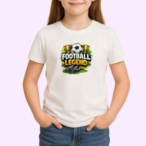 Tricou Football Legend Design Minge Stilizat V1, din bumbac 100% , tricou alb pentru Copii | Dama | Barbat - Img 2