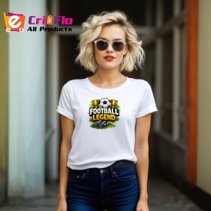 Tricou Football Legend Design Minge Stilizat V1, din bumbac 100% , tricou alb pentru Copii | Dama | Barbat - Img 8