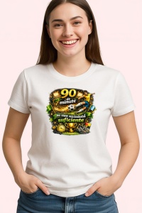 Tricou Fotbal 90 Minute Emotii Fotbalist V1, din bumbac 100% , tricou alb pentru Copii | Dama | Barbat - Img 3