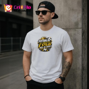 Tricou Fotbalul Nu E Doar Un Joc Stil De Viata, din bumbac 100% , tricou alb pentru Copii | Dama | Barbat - Img 9