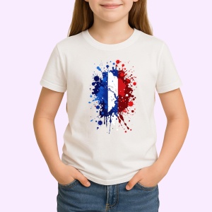 Tricou France Steag Splash Art, Copii | Dama | Barbat - Img 3