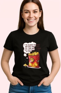 Tricou Free Air Until Bag Of Crisps, Copii | Dama | Barbat, culoare negru - Img 4