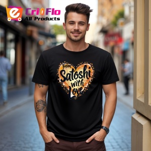 Tricou From satoshi with love, de la satoshi cu dragoste, Copii | Dama | Barbat , tricou negru - Img 10