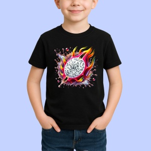 Tricou Fruct dragon si explozie tropicala, Fructe, Copii | Dama, culoare negru
