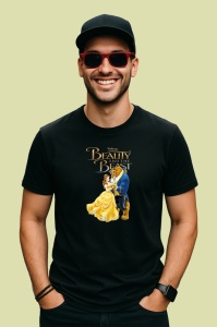 Tricou Frumoasa si bestia poveste clasica de dragoste animata Disney, Copii | Dama | Barbat , tricou negru - Img 4
