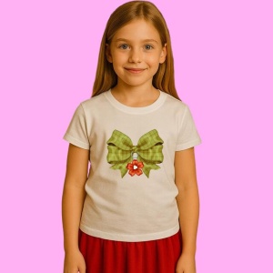 Tricou Funda Verde Cu Floare Rosie, din bumbac 100%, tricou alb, Copii | Dama | Barbat - Img 2
