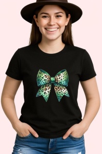 Tricou Fundita verde menta cu imprimeu leopard si accente aurii Copii | Dama | Barbat Barbat - Img 7