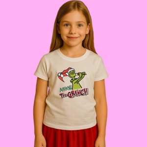 Tricou Funny Christmas Grinch For Cricut Sublimation, din bumbac 100%, tricou alb, Copii | Dama | Barbat