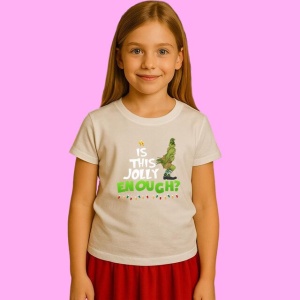 Tricou Funny Grinch Is This Jolly Enough, din bumbac 100%, tricou alb, Copii | Dama | Barbat - Img 2