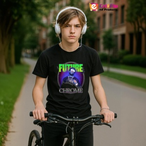Tricou Future - Chrome Glow, muzica Rap, Dama | Barbat | Copii, Culoare Negru - Img 9