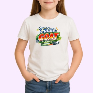 Tricou Future Goat Loading Design Fotbal Colorat, din bumbac 100% , tricou alb pentru Copii | Dama | Barbat - Img 2