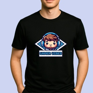 Tricou Gamer vibes Negru, Copii | Dama | Barbat - Img 2