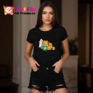 Tricou Garfield Coffee Funny, din bumbac 100%, tricou negru, Dama | Barbat - Img 5