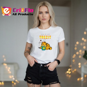 Tricou Garfield Dimineata, din bumbac 100%, tricou alb, Dama | Barbat - Img 5
