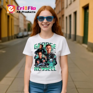 Tricou George Russell Poster Colaj Echipa Mercedes Formula 1, Copii | Dama | Barbat