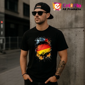 Tricou Germany Steag Splash Art, Copii | Dama | Barbat, culoare negru - Img 6