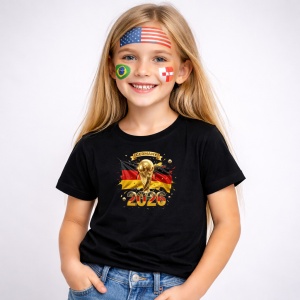 Tricou Germany World Cup 2026 Fifa V2, din bumbac 100%, tricou negru, Copii | Dama | Barbat