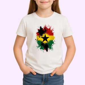 Tricou Ghana Steag Splash Art, Copii | Dama | Barbat - Img 3
