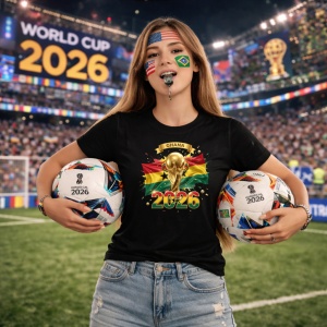 Tricou Ghana World Cup 2026 Fifa V2, din bumbac 100%, tricou negru, Copii | Dama | Barbat - Img 9