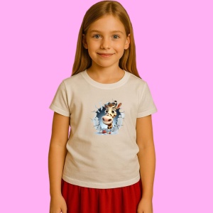 Tricou Girafa Cu Privire Surprinsa Craciun, din bumbac 100% Copii | Dama | Barbat