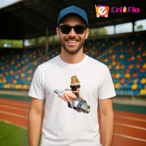 Tricou Girl Cu Bujie | Unisex Dama si Barbat - Img 3