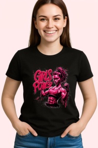 Tricou Girls Power Fata Fitness Rosa, Copii | Dama | Barbat, culoare negru - Img 4