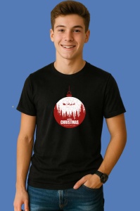 Tricou Glob De Craciun Christmas, din bumbac 100% Copii | Dama | Barbat