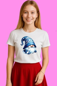 Tricou Gnome Albastru Adormit, din bumbac 100%, tricou alb, Copii | Dama | Barbat - Img 3