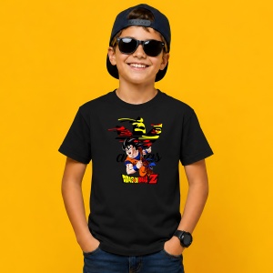 Tricou Goku Drafon Bal Z Warrior Street Style Mashup Grafic, din bumbac 100%, tricou negru, Copii | Dama | Barbat - Img 3