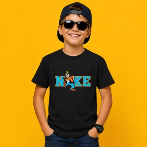 Tricou Goofy Catelul Sportiv Albastru Maro Urban Typography Design, din bumbac 100%, tricou negru, Copii | Dama | Barbat - Img 3