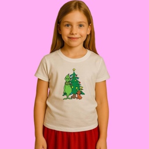 Tricou Grinch And Max Christmas Tree, din bumbac 100%, tricou alb, Copii | Dama | Barbat - Img 2