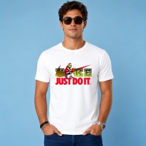 Tricou Grinch Craciun Logo Rosu Verde Just Do It Urban Holiday, din bumbac 100% Copii | Dama | Barbat
