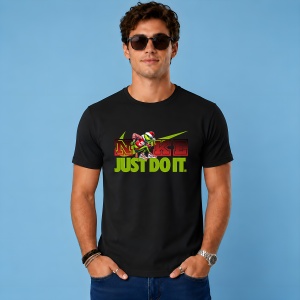 Tricou Grinch Stil Urban Rosu Verde Streetwear Craciun Design, din bumbac 100%, tricou negru, Copii | Dama | Barbat - Img 2
