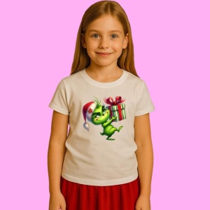 Tricou Grinch Tine Cadou Mare De Craciun, din bumbac 100%, tricou alb, Copii | Dama | Barbat - Img 2
