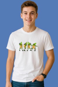 Tricou Grinch Walking Pattern Funny, din bumbac 100%, tricou alb, Copii | Dama | Barbat