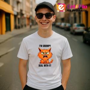 Tricou grumpy cat deal with it pisica nervoasa mesaj comic, Copii | Dama | Barbat - Img 5