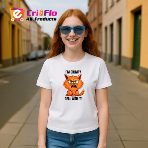 Tricou grumpy cat deal with it pisica nervoasa mesaj comic, Copii | Dama | Barbat - Img 8