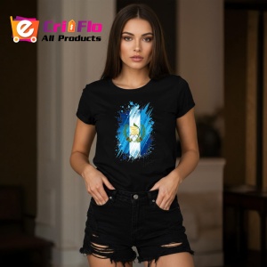 Tricou Guatemala Steag Splash Art, Copii | Dama | Barbat, culoare negru - Img 10