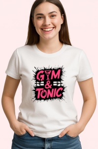 Tricou Gym And Tonic Roz Negru, Copii | Dama | Barbat - Img 4