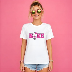 Tricou Hello Kitty Roz Typography Urban Cute Girl Fashion, din bumbac 100% Copii | Dama | Barbat - Img 3