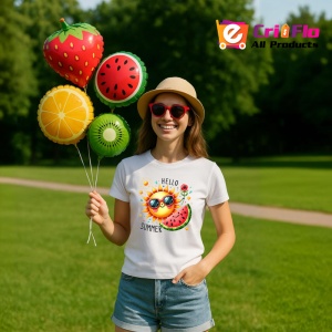 Tricou Hello summer cu soare si felie de pepene grafica vesela Copii | Dama | Barbat Barbat - Img 12