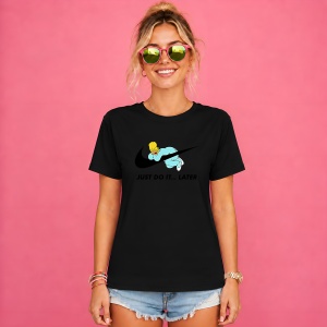 Tricou Homer Simpson Lazy Vibe Logo Gri Just Do It Later Urban, din bumbac 100%, tricou negru, Copii | Dama | Barbat - Img 2