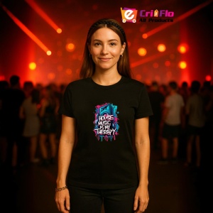 Tricou House Music Is My Therapy, Copii | Dama | Barbat, culoare negru - Img 10