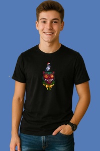 Tricou Huntrix K Pop Hunters Demon Masca Fantastica Stil Tribal, din bumbac 100%, tricou negru, Copii | Dama | Barbat - Img 3